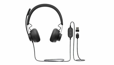 Logitech Zone Headset Bedraad Hoofdband Oproepen/muziek USB Type-C Grafiet