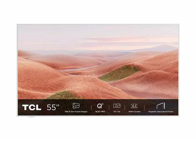 TCL NXTFRAME 55A300W Wit QLED TV | 55'' Ultra HD 4K | Wi-Fi | Smart TV | Google TV | HDR10+ | 120Hz